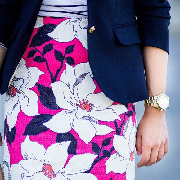 Ann Taylor Floral Hibiscus Pencil Skirt Callie 2p - Picture 8 of 8